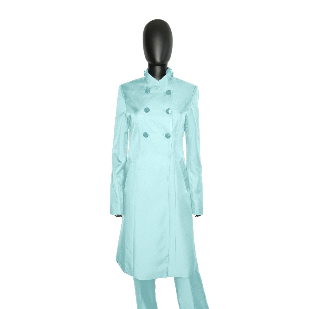 Whole body front view of the Queen three-piece calm waters garment on a mannequin, designed for Muslim sisters in the Nation of Islam who value women's modest clothing.
