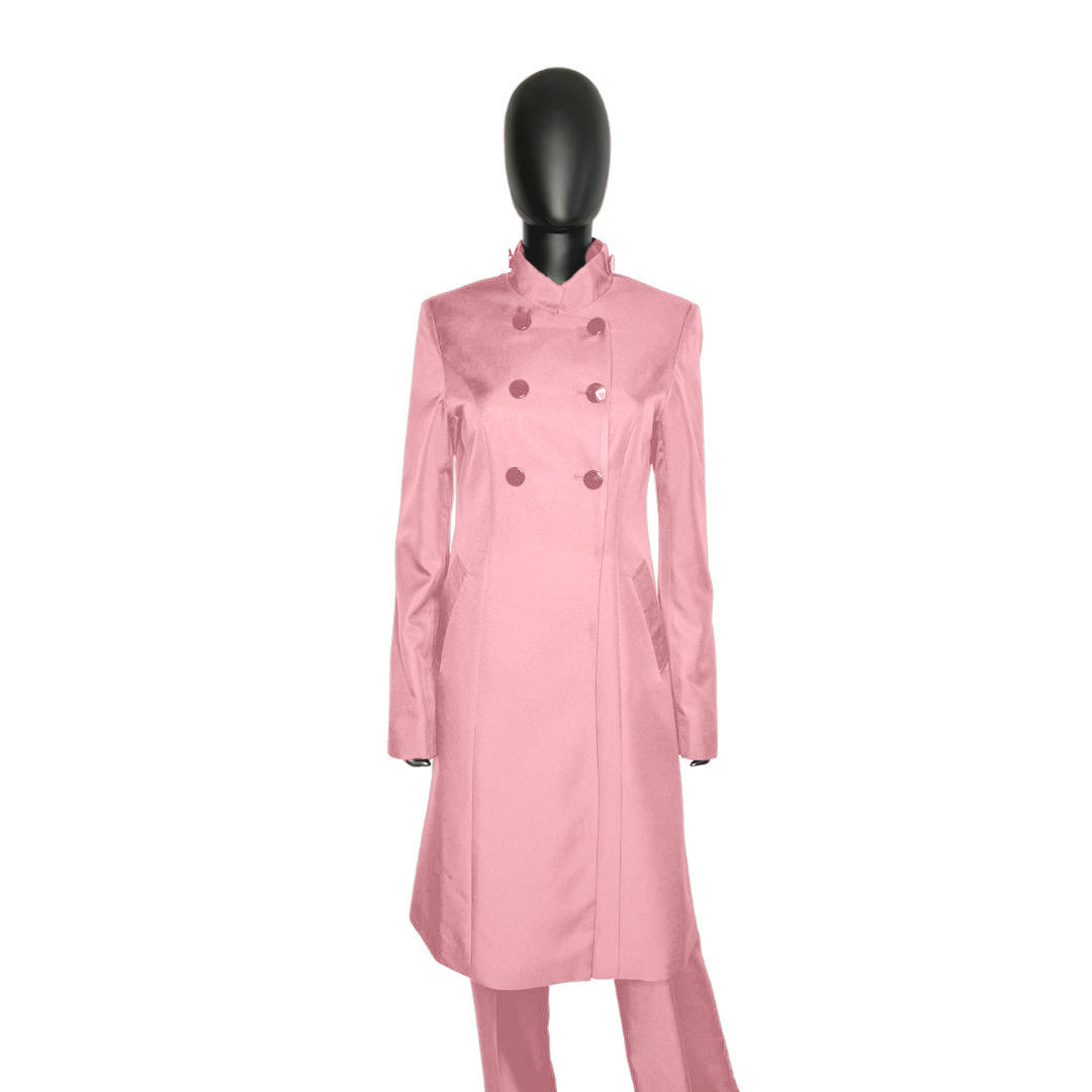 Whole body front view of the Queen three-piece rosewater glow garment on a mannequin, designed for Muslim sisters in the Nation of Islam who value women's modest clothing.