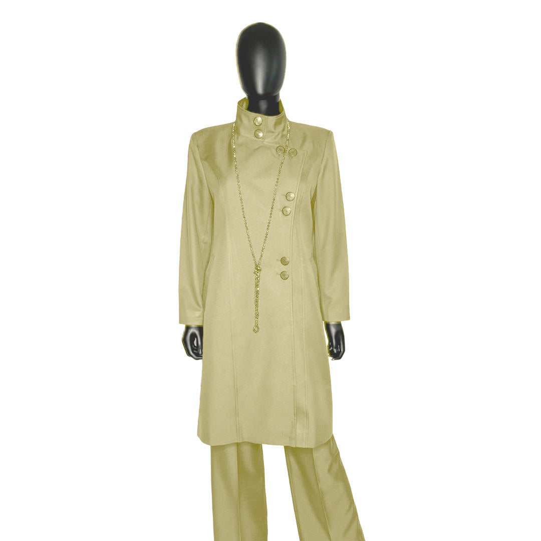 Whole body front view of the Aminah three-piece mushroom garment on a mannequin, designed for Muslim sisters in the Nation of Islam who value women's modest clothing.