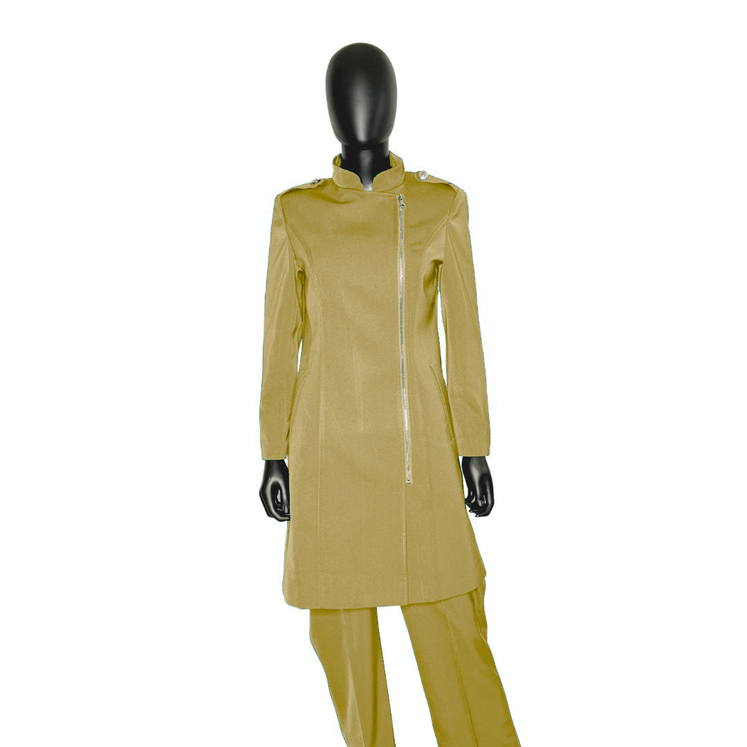 Whole body front view of the Aneesah three-piece brush garment on a mannequin, designed for Muslim sisters in the Nation of Islam who value women's modest clothing.