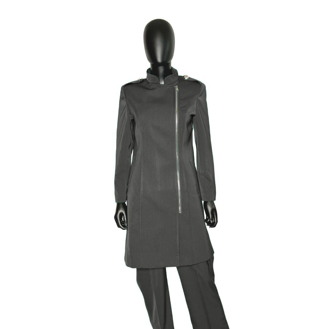 Whole body front view of the Aneesah three-piece quiet shade garment on a mannequin, designed for Muslim sisters in the Nation of Islam who value women's modest clothing.