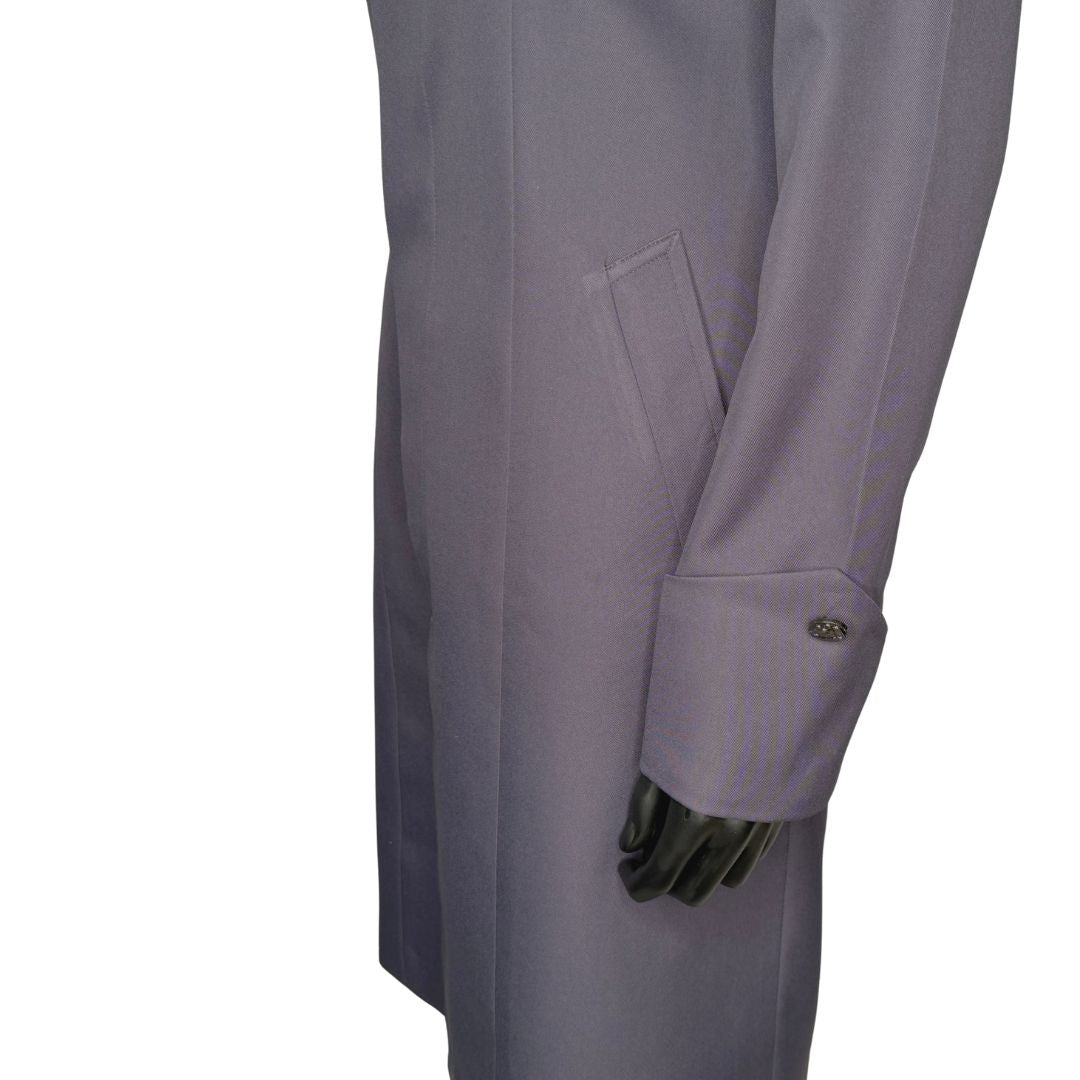 Cuff view of the Hasana three-piece dark gray garment on a mannequin, designed for Muslim sisters in the Nation of Islam who value women's modest clothing.