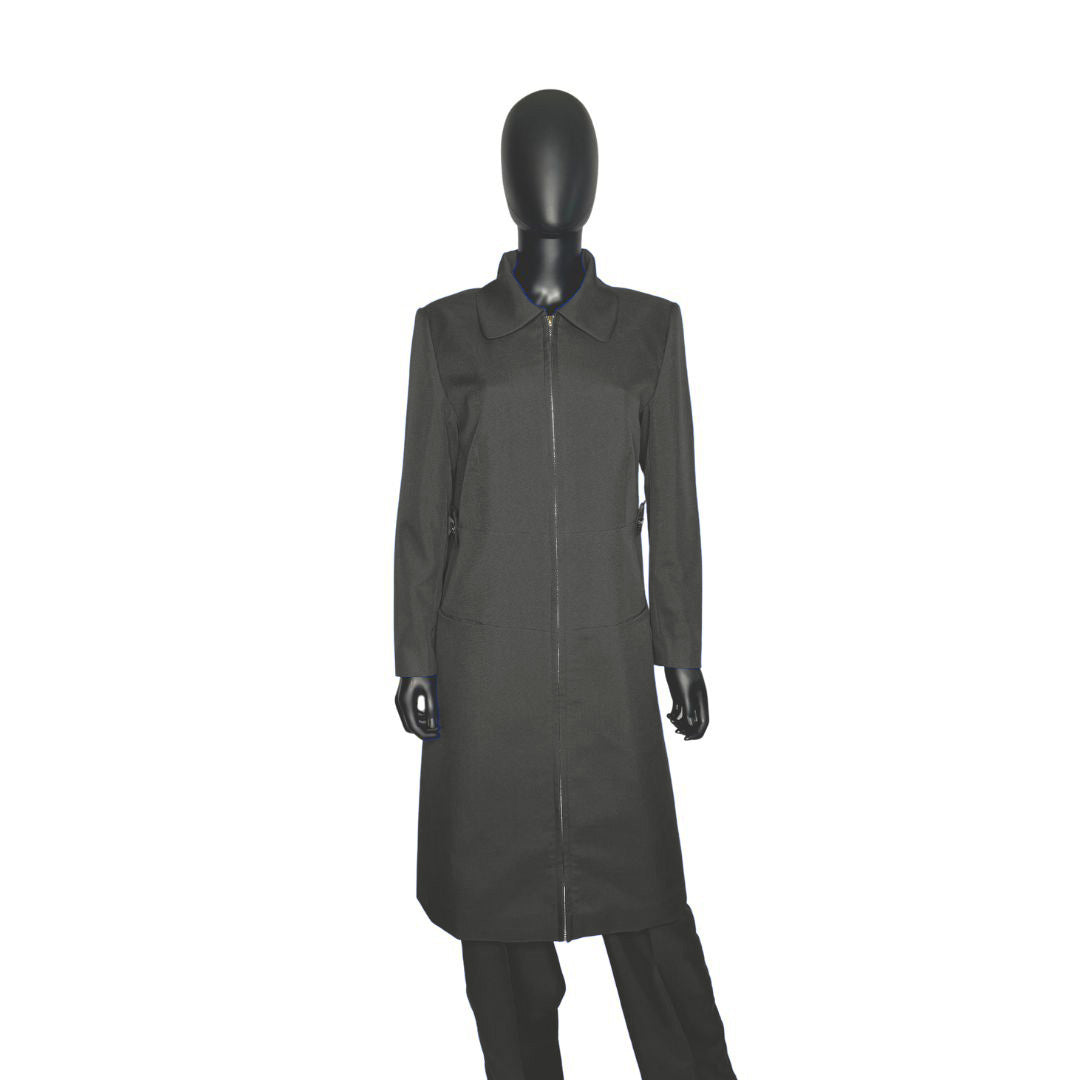 Whole body front view of the Maalikah three-piece quiet shade garment on a mannequin, designed for Muslim sisters in the Nation of Islam who value women's modest clothing.