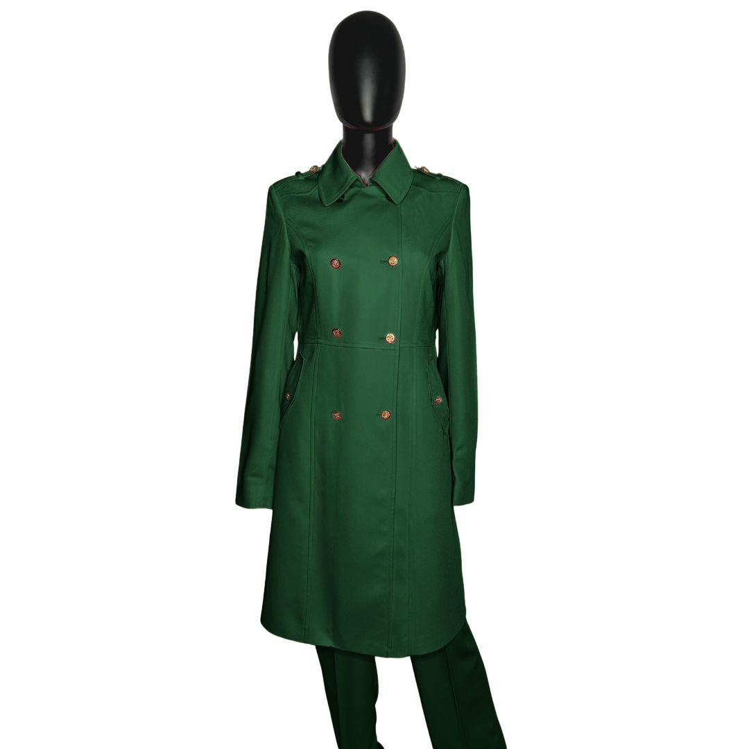 Whole body front view of the Warrior three-piece evergreen essence garment on a mannequin, designed for Muslim sisters in the Nation of Islam who value women's modest clothing.